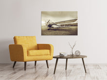 Laden Sie das Bild in den Galerie-Viewer, Leinwandbild Nostalgisches Flugzeug im Retrostyle