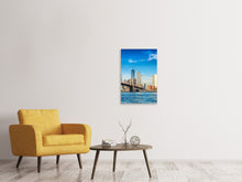 Laden Sie das Bild in den Galerie-Viewer, Leinwandbild Skyline New York and Brooklyn Bridge
