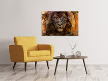 Laden Sie das Bild in den Galerie-Viewer, Leinwandbild Portrait eines Löwen