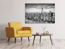 Laden Sie das Bild in den Galerie-Viewer, Leinwandbild Skyline Schwarzweissfotografie New York