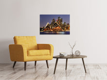 Laden Sie das Bild in den Galerie-Viewer, Leinwandbild Skyline Mit dem Boot vor Sydney