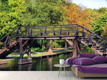 Laden Sie das Bild in den Galerie-Viewer, Fototapete Alte Holz Brücke