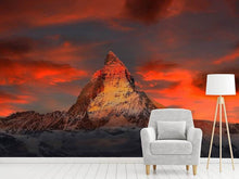 Laden Sie das Bild in den Galerie-Viewer, Fototapete Berge der Schweiz bei Sonnenuntergang