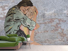 Laden Sie das Bild in den Galerie-Viewer, Fototapete Das Mädchen an der Wand