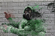 Fototapete Graffiti Gasmaske