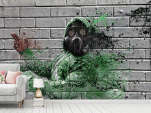 Laden Sie das Bild in den Galerie-Viewer, Fototapete Graffiti Gasmaske