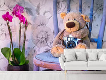 Laden Sie das Bild in den Galerie-Viewer, Fototapete Kamera Teddybär
