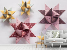 Laden Sie das Bild in den Galerie-Viewer, Fototapete Origami Bunte Sterne