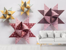 Laden Sie das Bild in den Galerie-Viewer, Fototapete Origami Bunte Sterne