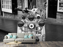 Laden Sie das Bild in den Galerie-Viewer, Fototapete Retro Motorroller