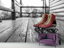 Laden Sie das Bild in den Galerie-Viewer, Fototapete Retro Rollschuhe