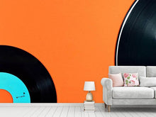 Laden Sie das Bild in den Galerie-Viewer, Fototapete Retro Schallplatten Motiv
