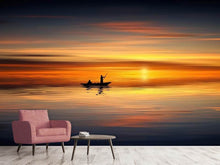 Laden Sie das Bild in den Galerie-Viewer, Fototapete Romantischer Sonnenuntergang auf dem Meer