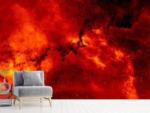 Laden Sie das Bild in den Galerie-Viewer, Fototapete Roter Sternenhimmel