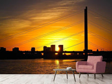 Laden Sie das Bild in den Galerie-Viewer, Fototapete Skyline Düsseldorf bei Sonnenuntergang