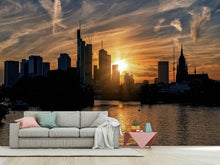 Laden Sie das Bild in den Galerie-Viewer, Fototapete Sonnenuntergang an der Skyline