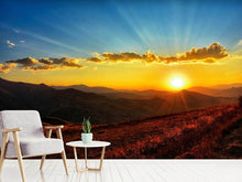 Laden Sie das Bild in den Galerie-Viewer, Fototapete Sonnenuntergang in der Welt der Berge
