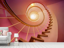 Laden Sie das Bild in den Galerie-Viewer, Fototapete Wendeltreppe in pink