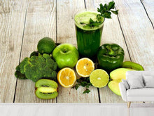 Laden Sie das Bild in den Galerie-Viewer, Fototapete Zutaten grüner Smoothie