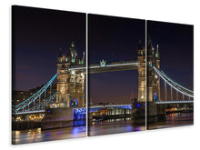 Laden Sie das Bild in den Galerie-Viewer, Leinwandbild 3-teilig  Neugotische Tower Bridge