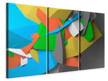 Laden Sie das Bild in den Galerie-Viewer, Leinwandbild 3-teilig 3D-Geometrische Figuren