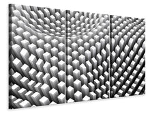 Laden Sie das Bild in den Galerie-Viewer, Leinwandbild 3-teilig 3D-Rasterdesign