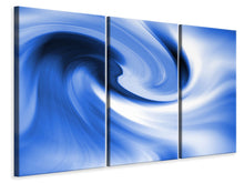Laden Sie das Bild in den Galerie-Viewer, Leinwandbild 3-teilig Abstrakte blaue Welle