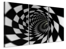 Laden Sie das Bild in den Galerie-Viewer, Leinwandbild 3-teilig Abstrakter Tunnel Black &amp; White