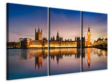 Laden Sie das Bild in den Galerie-Viewer, Leinwandbild 3-teilig Big Ben in der Nacht