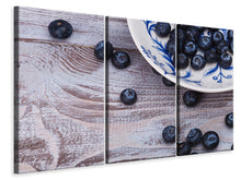 Laden Sie das Bild in den Galerie-Viewer, Leinwandbild 3-teilig Blaubeeren