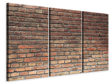 Laden Sie das Bild in den Galerie-Viewer, Leinwandbild 3-teilig Brick Wall