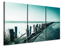 Laden Sie das Bild in den Galerie-Viewer, Leinwandbild 3-teilig Das Wattenmeer