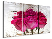 Laden Sie das Bild in den Galerie-Viewer, Leinwandbild 3-teilig Die Rosenspiegelung