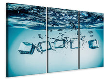 Laden Sie das Bild in den Galerie-Viewer, Leinwandbild 3-teilig Eiswürfel-Quadro