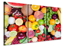 Laden Sie das Bild in den Galerie-Viewer, Leinwandbild 3-teilig Frisches Obst