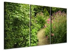 Laden Sie das Bild in den Galerie-Viewer, Leinwandbild 3-teilig Gartenweg