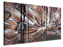 Laden Sie das Bild in den Galerie-Viewer, Leinwandbild 3-teilig Graffiti Mauer