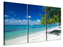 Laden Sie das Bild in den Galerie-Viewer, Leinwandbild 3-teilig Happy Beach
