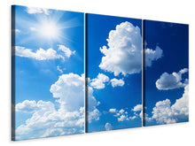 Laden Sie das Bild in den Galerie-Viewer, Leinwandbild 3-teilig Himmelblau