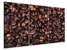 Laden Sie das Bild in den Galerie-Viewer, Leinwandbild 3-teilig Kaffeebohnen in XXL