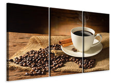Laden Sie das Bild in den Galerie-Viewer, Leinwandbild 3-teilig Kaffeepause
