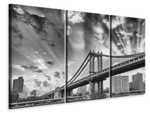 Laden Sie das Bild in den Galerie-Viewer, Leinwandbild 3-teilig Manhattan Bridge