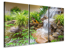 Laden Sie das Bild in den Galerie-Viewer, Leinwandbild 3-teilig Paradiesgarten