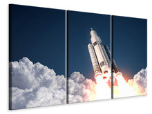 Laden Sie das Bild in den Galerie-Viewer, Leinwandbild 3-teilig Raketenstart