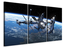 Laden Sie das Bild in den Galerie-Viewer, Leinwandbild 3-teilig Satellit