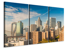 Laden Sie das Bild in den Galerie-Viewer, Leinwandbild 3-teilig Skyline New York