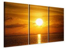 Laden Sie das Bild in den Galerie-Viewer, Leinwandbild 3-teilig Sonnenuntergang See