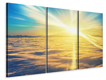Laden Sie das Bild in den Galerie-Viewer, Leinwandbild 3-teilig Sonnenuntergang über den Wolken