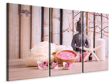 Laden Sie das Bild in den Galerie-Viewer, Leinwandbild 3-teilig Spa + Buddha