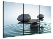 Laden Sie das Bild in den Galerie-Viewer, Leinwandbild 3-teilig Steinbalance